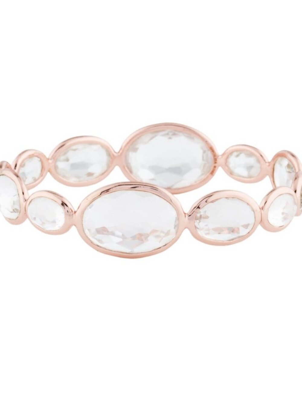 IPPOLITA QUARTZ ROSÉ GOLD PLATED STERLING SILVER 925 BANGLE BRACELET